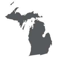 Michigan state map. Map of the U.S. state of Michigan. png