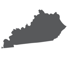 Kentucky state map. Map of the U.S. state of Kentucky. png