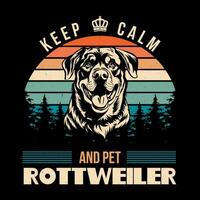 Rottweiler dog typography printing quote retro vintage tshirt design quotes vector