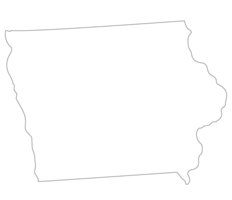 Iowa state map. Map of the U.S. state of Iowa. png