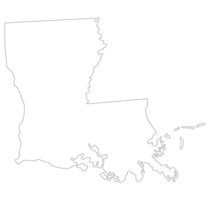 Louisiana state map. Map of the U.S. state of Louisiana. png