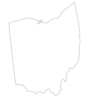 Ohio stato carta geografica. carta geografica di il noi stato di Ohio. png