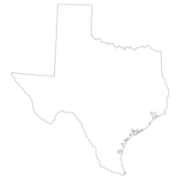 Texas state map. Map of the U.S. state of Texas. png