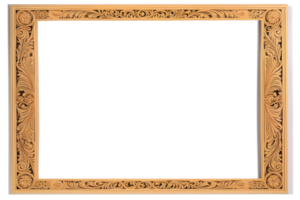 AI generated Wooden Frame With Beautiful Traditional Carvings PNG Transparent Background