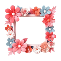 AI generated Flower frame isolated on transparent background png