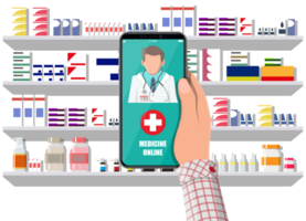 mano Tenere Telefono con Internet farmacia App png