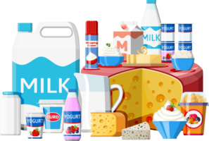 laitier des produits ensemble. collection de Lait aliments. png