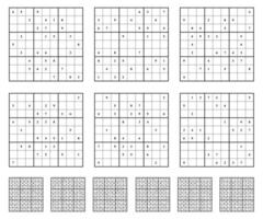 Sudoku game set  with answers. vector