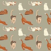 Pattern with cats vector