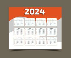 2024 Calendar I 2024 Calendar for Office vector