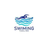 swimming sports logo design vector template