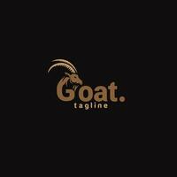 goat head lettering logo design vector template