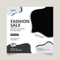 Fashion sale social media post template vector