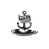 vintage anchor sailor logo design vector template illustration