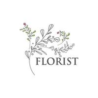 diseño de icono de vector de floristería de belleza