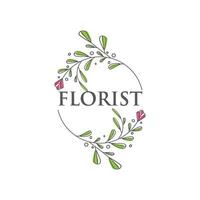 diseño de icono de vector de floristería de belleza