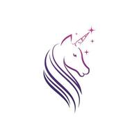 Ilustración de vector de icono de logotipo de unicornio