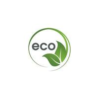 Eco of green Tree leaf ecology vector