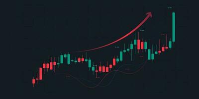 Up trend of Stock market charts and forex trading graph in up trend concept for financial investment or Economic trends business idea. Abstract finance background vector