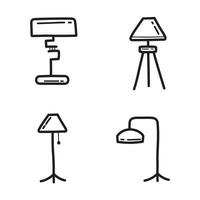 Modern set of Lamps doodle design vector