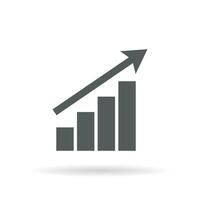 Increase graph icon. Growth business arrow symbol vector