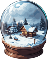 AI generated Winter Snow Globe with WInter View Image png
