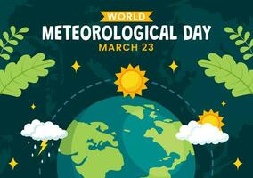 Meteorological Day Social Media Background Flat Cartoon Hand Drawn Templates Illustration vector