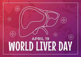 World Liver Day Vector Illustration on April 19th to Raise Global Awareness of Hepatitis and Healthy in Flat Cartoon Background Design