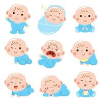 Cartoon Baby character. Cute baby. vector