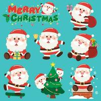 Christmas Santa Claus collection, Santa,  Christmas tree vector