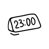 Vector alarm clock isolated on white background. Back to school icon for education, seasonal design, textile, decoration kids playroom, school, office. Hand drawn art and doodle. Adult coloring page.