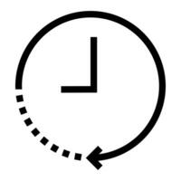 Clock circular icon in line style, clock hand. Circular icon for time tracking at work. Use pixel perfect line circular icon on web site design, presentation, app, UI Cycle circular icon line art logo vector