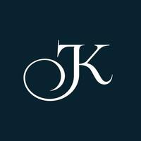 Alphabet letters Initials Monogram logo JK or KJ, J and K.Illustration vector