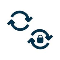 rotate button with lock concept illustration line icon design vector