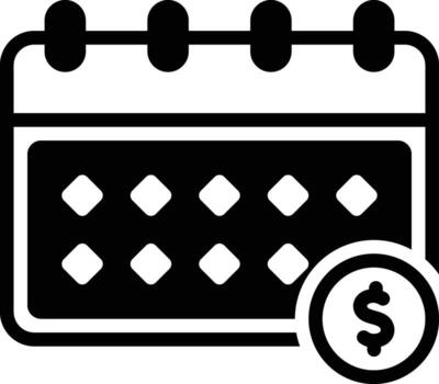 Solid icon for annually vector