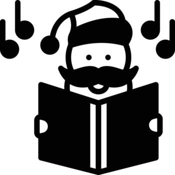 Solid icon for carol vector