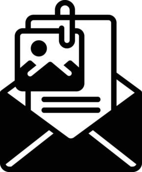 sólido icono para adjunto vector