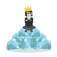 The queen nerd  sit on diamond design character on white background vector