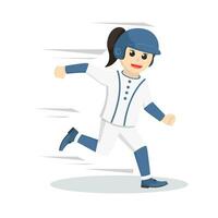 Baseball Player running To The Safe Point vector