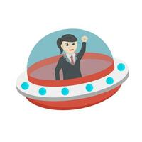 businesswoman ride ufo vector