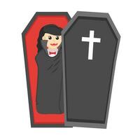 Dracula woman Opened Coffin vector