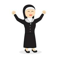 nun with fun activity design character on white background vector