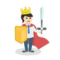 The queen holding weapon design character on white background vector