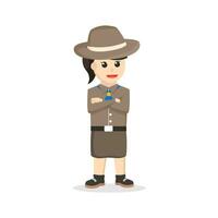 girl scout pose design character on white background vector