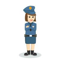 mujer policía oficial y propiedad diseño personaje en blanco antecedentes vector