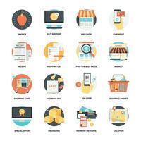 Set of Shopping and Buy Flat Icons vector