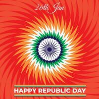 Republic day greetings with national color and symbol vector