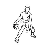 baloncesto jugador actitud personaje vector ilustración deporte