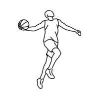 Basketball Player Pose Character Vector Graphic Illustration