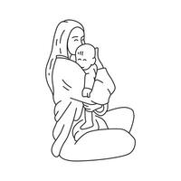 Happy Mother Day Mom and Baby Illustration 4 vector